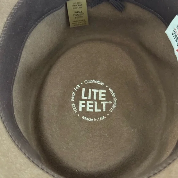 VintageBeaded Band 100% WOOL lite felt hat crushable water repellent-made in USA - Picture 7 of 9